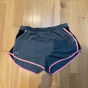 Under Armour Gray Black & Pink Running Shorts